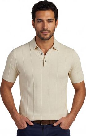 Baileys Polo Baileys beige 3-knoops gestreept