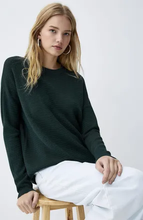 Twik Womens Oversized ottoman knit sweater