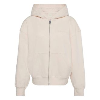 Calvin Klein Terry Standard Logo FZ Hoodie - Dames - Vesten met rits - Beige - L - Hoodies & sweatvesten