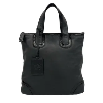 Loewe Black Leather Handbag Tote Bag (Pre-Owned)