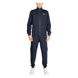 Emporio Armani Trainingsset - Heren - Trainingspakken - Blauw - 2XL - Katoen - Fitness