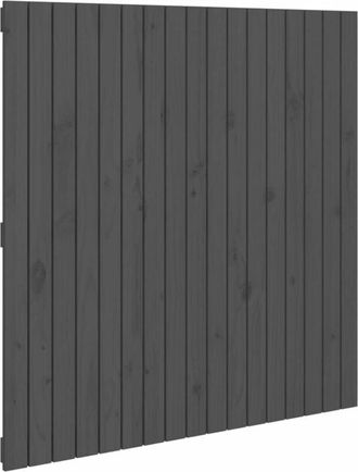 vidaXL Cabecero de cama de pared madera maciza pino gris 108x3x110 cm Vidaxl