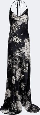 Roberto Cavalli Floral halterneck silk maxi dress