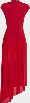 Et Ochs Francis Draped Compact Knit Midi Dress