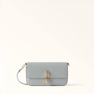 Furla Iride Borsa A Tracolla S Nebbia Gray Blu Pelle Stampata Donna