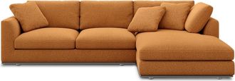 Castlery Hamilton Chaise Sectional Sofa Right Facing Customized, Performance Boucle Rust, Spill Resistant, Removable Covers for Sofas by Castlery
