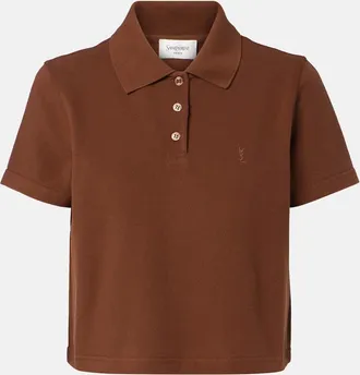 Saint Laurent Polo Cassandre de piqu&eacute; de algod&oacute;n