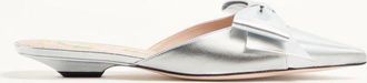 Valentino Garavani Bowow Mule In Laminated Nappa 20mm Woman SILVER 36.5