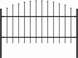 vidaXL Vidaxl - Valla De Jard&iacute;n Con Punta De Lanza De Acero 181x125 Cm Negra