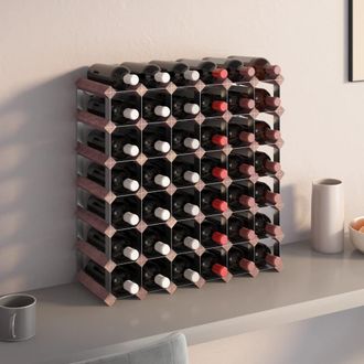 vidaXL Vidaxl - Botellero Para 42 Botellas Madera Maciza Pino Marr&oacute;n