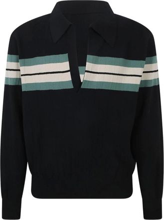 Dries Van Noten Polo Shirts, male, Black, Size: L Maona Sweater