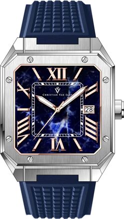 Christian Van Sant Mens Mosaic Blue Dial Watch