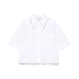 Sportmax Sportmax, Shirts, female, White, Size: 2XS Cotton Shirt