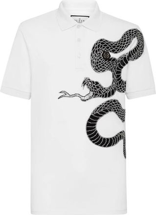 Philipp Plein Slim Fit Polo Shirt SS Snake - Heren - Polos - Wit - 4XL - Katoen - Tops