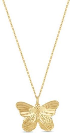 Bony Levy 14K Yellow Gold Butterfly Pendant Necklace at Nordstrom Rack, Size 18
