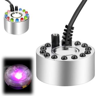 OEM Nebulizador Ultras&oacute;nico Con 12 Led De Colores, Mini M&aacute;quina De Niebla Met&aacute;lica, Humidificador De Aire: Perfecto Para Fuentes Y Estanques