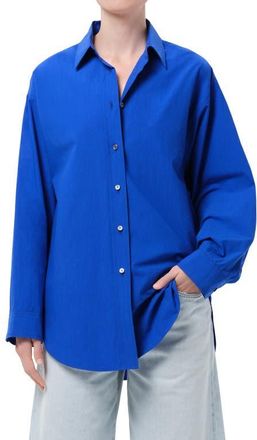 A Gold E Sona Cotton Button-Up Shirt in Cobalt Bright Electric Blue at Nordstrom, Size X-Small
