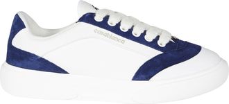 Casablanca Blue Del Mar Low-Top Suede Overlay Sneakers