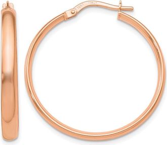 Diamond2Deal 10K Rose Gold Round Hoop Earrings