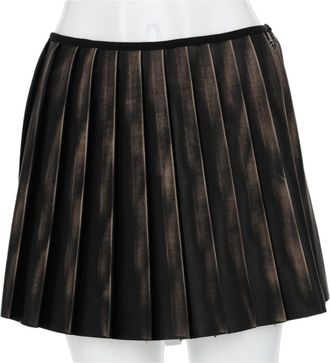 Diesel Mini Pleated Distressed Polyester Skirt
