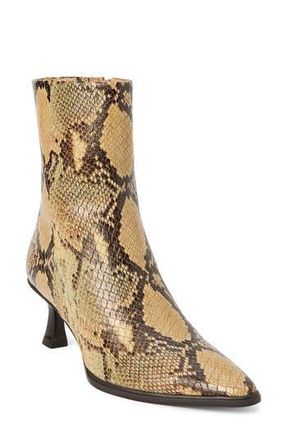 Matisse Footwear Gabbie Pointed Toe Bootie in Tan Snake at Nordstrom Rack, Size 6.5