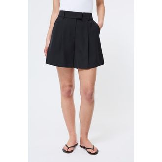 French Connection HarryWide Leg Suiting Shorts in Black at Nordstrom Rack, Size 8