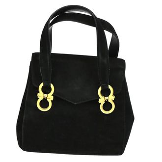 Ferragamo Gancini Suede Black Suede Handbag (Pre-Owned)