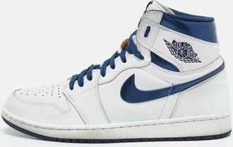 Air Jordan s White Leather Jordan 1 Retro High Og Sneakers