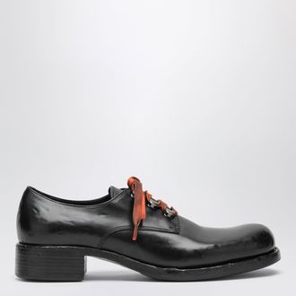 Prada Scarpe stringate nere in pelle anticata
