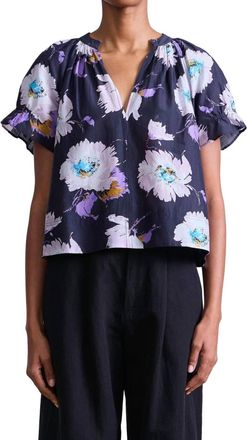 Apiece Apart Lo Capo Top In Senna Floral Navy