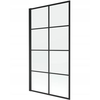 Desconocido Desconocido - Mampara De Ba&ntilde;era 1 Hojas Vidrio Transparente, 80x140 Cm, Perfil Negro