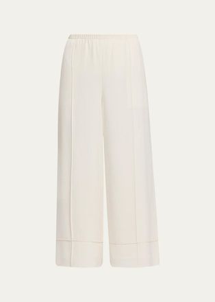 Theory Crop Pintuck Wide-Leg Pants