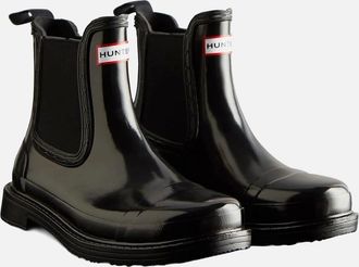 Hunter Womens Hunter Womens/Ladies Commando Gloss Chelsea Boots - Black - Size: 8