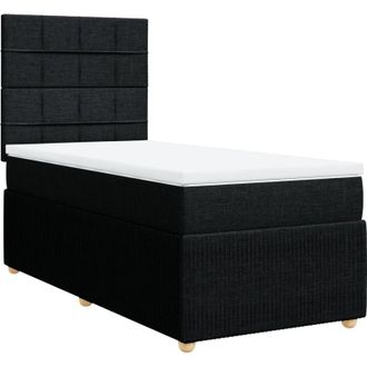 vidaXL Cama Box Spring Con Colch&oacute;n Tela Negro 90x190 Cm Vidaxl