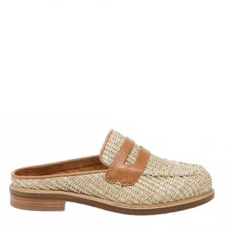 Kelsi Dagger Womens Lock Mules In Natural Raffia