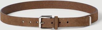 Brunello Cucinelli Reversed leather belt with square buckle and tip in Chestnut at Nordstrom, Size 105