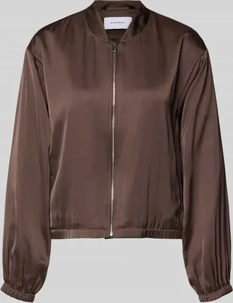 Comma Blouson mit Viskose-Anteil und Rei&szlig;verschluss in Dunkelbraun, Gr&ouml;&szlig;e 34