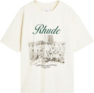 Rhude Rhude Virgin Islands Script Printed Cotton T-shirt - White - XL