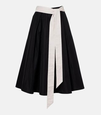 Max Mara Baschi pleated cotton-blend midi skirt