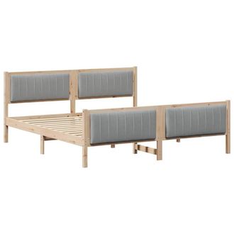 Berkfield Home Bed frame Brown & light grey 180 x 200 cm Solid pine wood in Natural