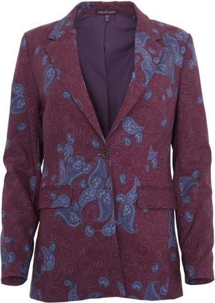 Lords of Harlech Jane Stretch Tencel Tailored Blazer in Montgat Paisley Plum at Nordstrom, Size 12