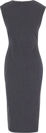 Jacquemus Alba Stretch Wool Midi Jurk - Dames - Casual kleedjes - Grijs - M - Wol - Kleedjes