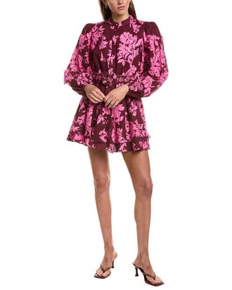 Hemant & Nandita Belted Linen-Blend Mini Dress