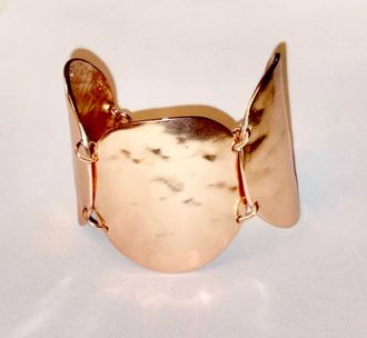 Karine Sultan Womens Large Disk Bracelet In Rose Gold