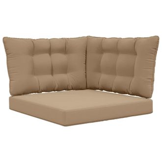 vidaXL Coj&iacute;n Para Sof&aacute; De Exterior 3 Pcs Taup&eacute; Poli&eacute;ster Vidaxl