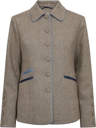 Mos Mosh Phoebe Miley Blazer - Dames - Blazers - Bruin - S - Polyester - Jassen