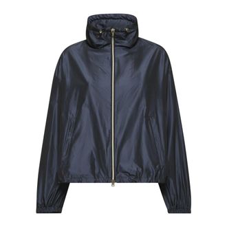 Herno Light Jackets, female, Blue, Size: XL Blue Water-Repellent Taffeta Coat