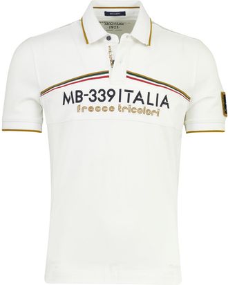 Aeronautica Poloshirt wit Aeronautica normale fit 2-knoops