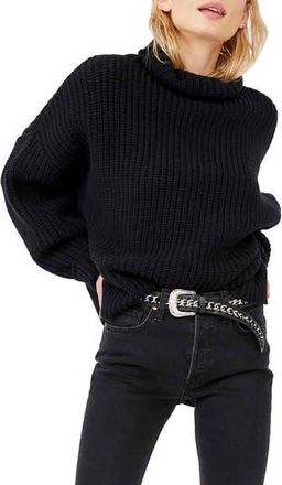 Free People Swim Too Deep Turtleneck Sweater in Black at Nordstrom Rack, Size X-Large