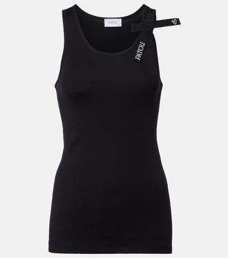 Patou Logo bow-detail cotton tank top